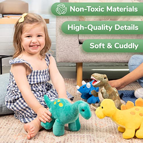 Dinosaur Plush Toys for Boys and Girls - 4 Pack