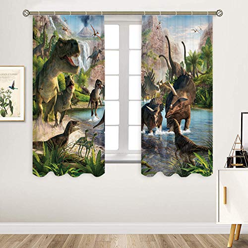 Dinosaur Curtains for Kids Room - 3D Décor
