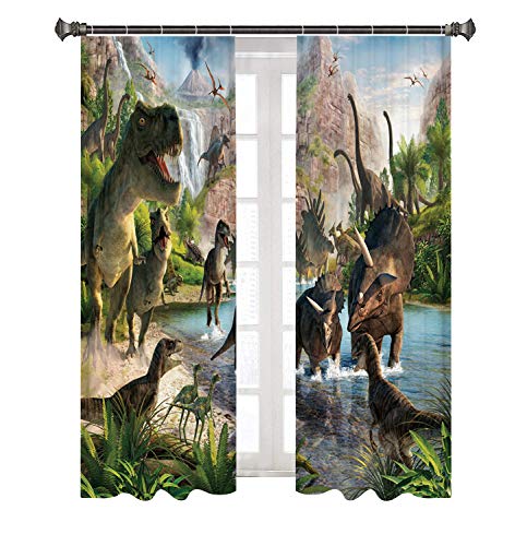 Dinosaur Curtains for Kids Room - 3D Décor