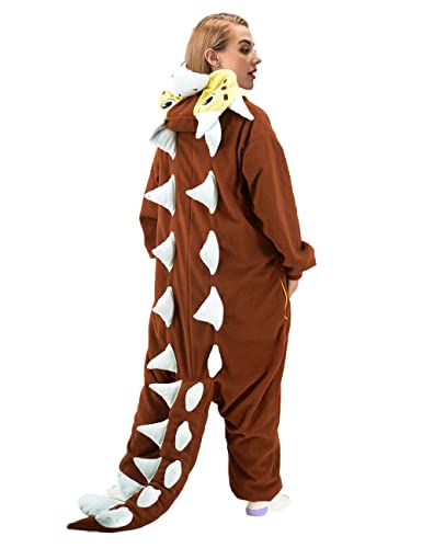 Animal Ankylosaurus Onesie Pajamas Adult Dinosaur Cosplay Costume One Piece Jumpsuit for Women and Men