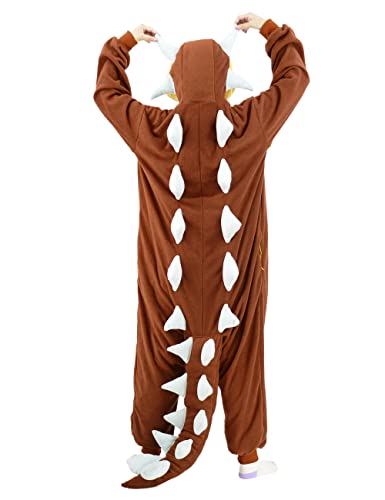 Animal Ankylosaurus Onesie Pajamas Adult Dinosaur Cosplay Costume One Piece Jumpsuit for Women and Men