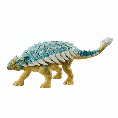 Jurassic World Toys Camp Cretaceous Roar Attack Ankylosaurus Bumpy Dinosaur Action Figure, Toy Gift with Strike Feature and Sounds