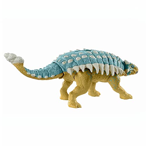 Jurassic World Toys Camp Cretaceous Roar Attack Ankylosaurus Bumpy Dinosaur Action Figure, Toy Gift with Strike Feature and Sounds