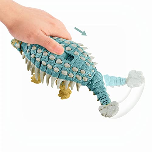 Jurassic World Toys Camp Cretaceous Roar Attack Ankylosaurus Bumpy Dinosaur Action Figure, Toy Gift with Strike Feature and Sounds