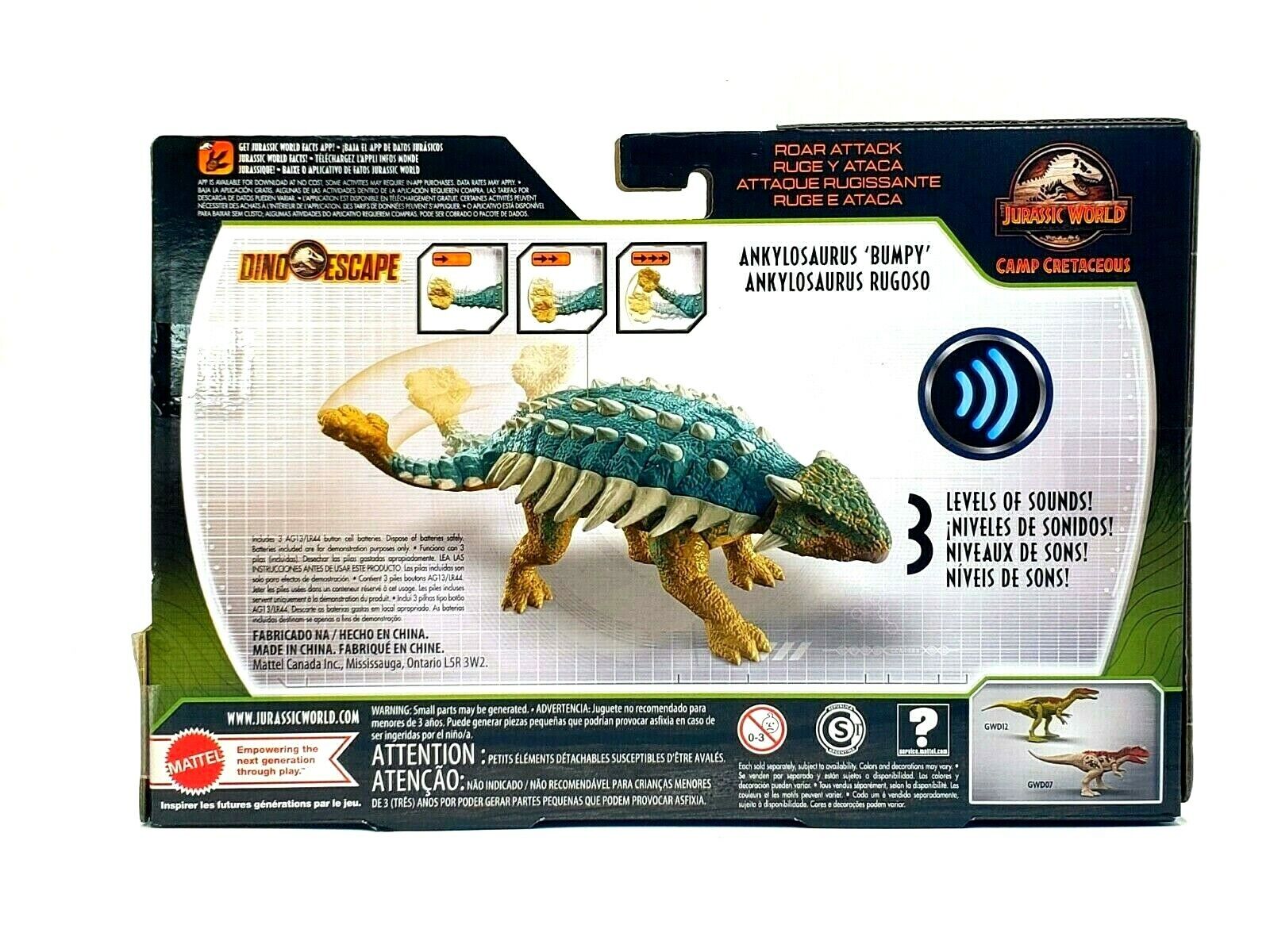 Jurassic World Ankylosaurus Roar Attack Toy