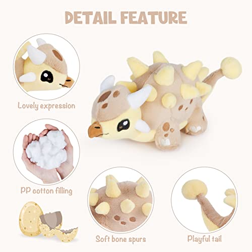 Yellow Baby Ankylosaurus Stuffed Plush Toy