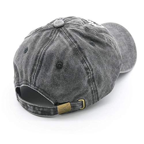 NVJUI JUFOPL Boys' Skull Dinosaur Hat, Washed Vintage Funny Embroidered Baseball Cap for Kids Black
