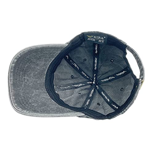 NVJUI JUFOPL Boys' Skull Dinosaur Hat, Washed Vintage Funny Embroidered Baseball Cap for Kids Black