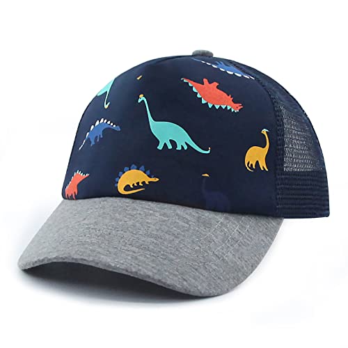 Hpegny Toddler Baseball hat Baby Cap Sun hat Printed Dinosaur Motif Kids Boys Girls Age 2t-4t 4-8