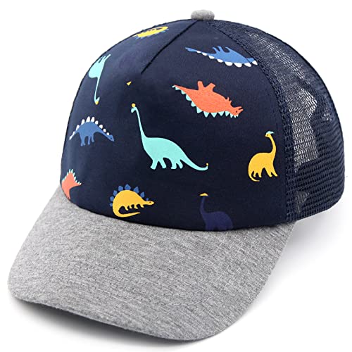 Hpegny Toddler Baseball hat Baby Cap Sun hat Printed Dinosaur Motif Kids Boys Girls Age 2t-4t 4-8