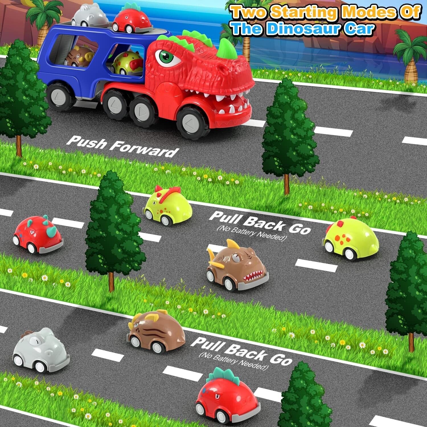 Dino Transport Carrier with 7 Cars