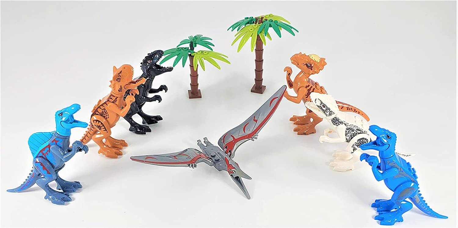 Jurassic Dinosaur Building Blocks with Island Base Plate