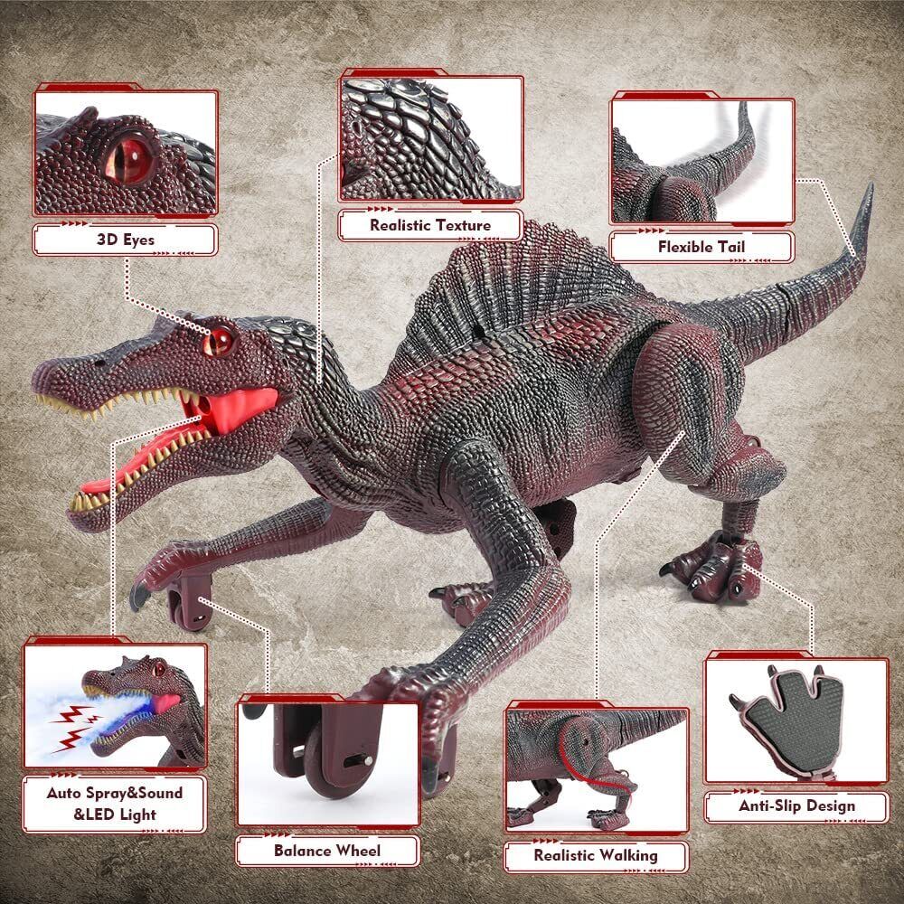 Spinosaurus Remote Control Jurassic Dinosaur Toys Rechargeable 2.4Ghz RC Walking