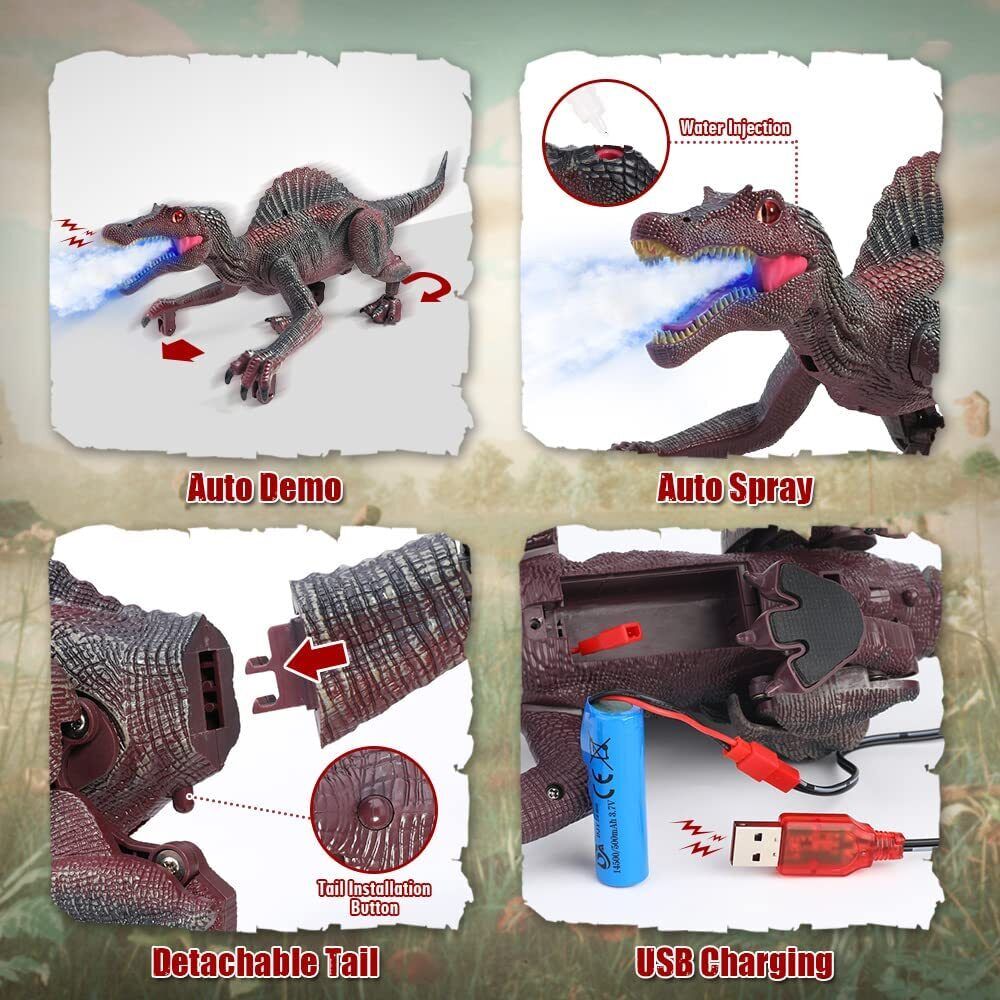 Spinosaurus Remote Control Jurassic Dinosaur Toys Rechargeable 2.4Ghz RC Walking
