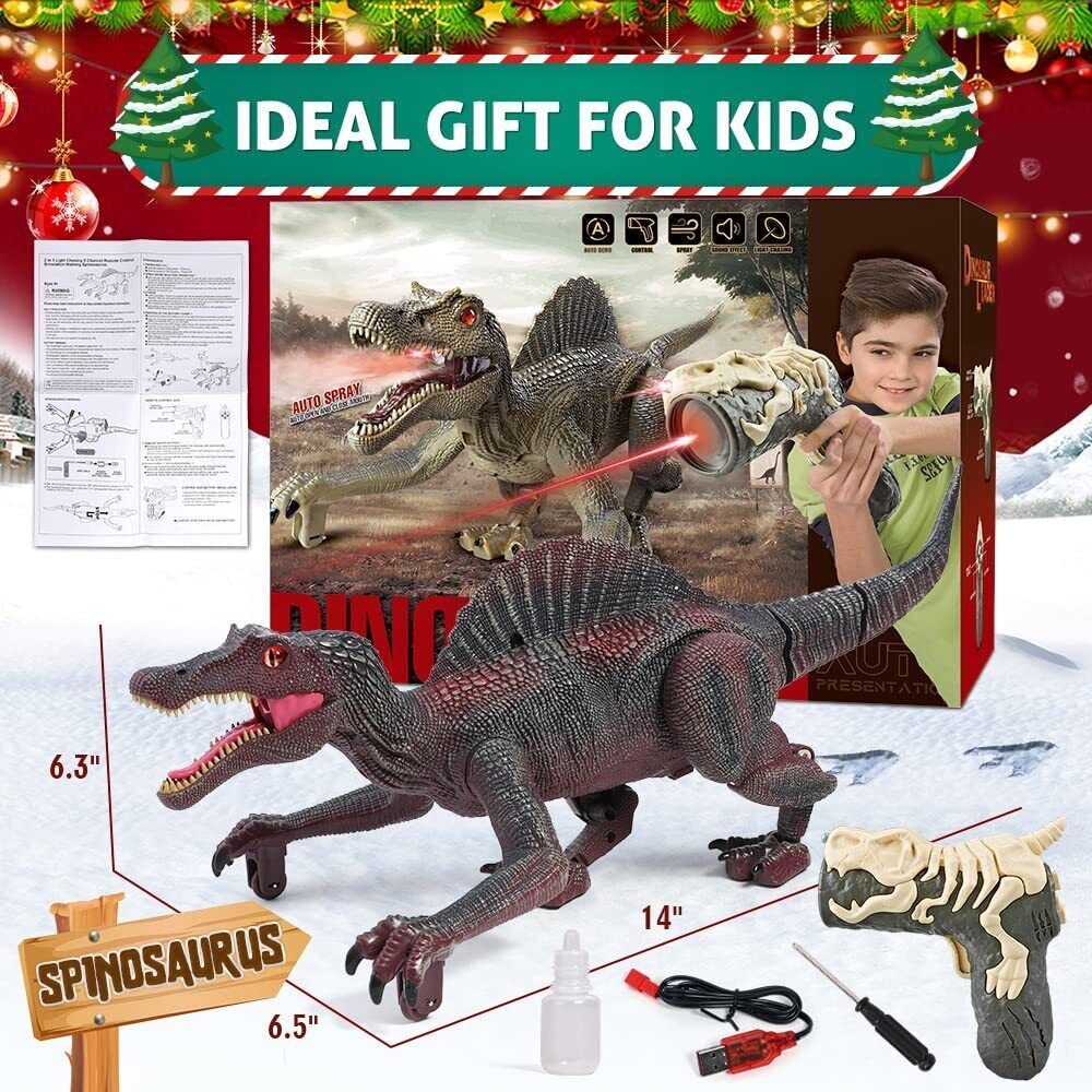 Spinosaurus Remote Control Jurassic Dinosaur Toys Rechargeable 2.4Ghz RC Walking