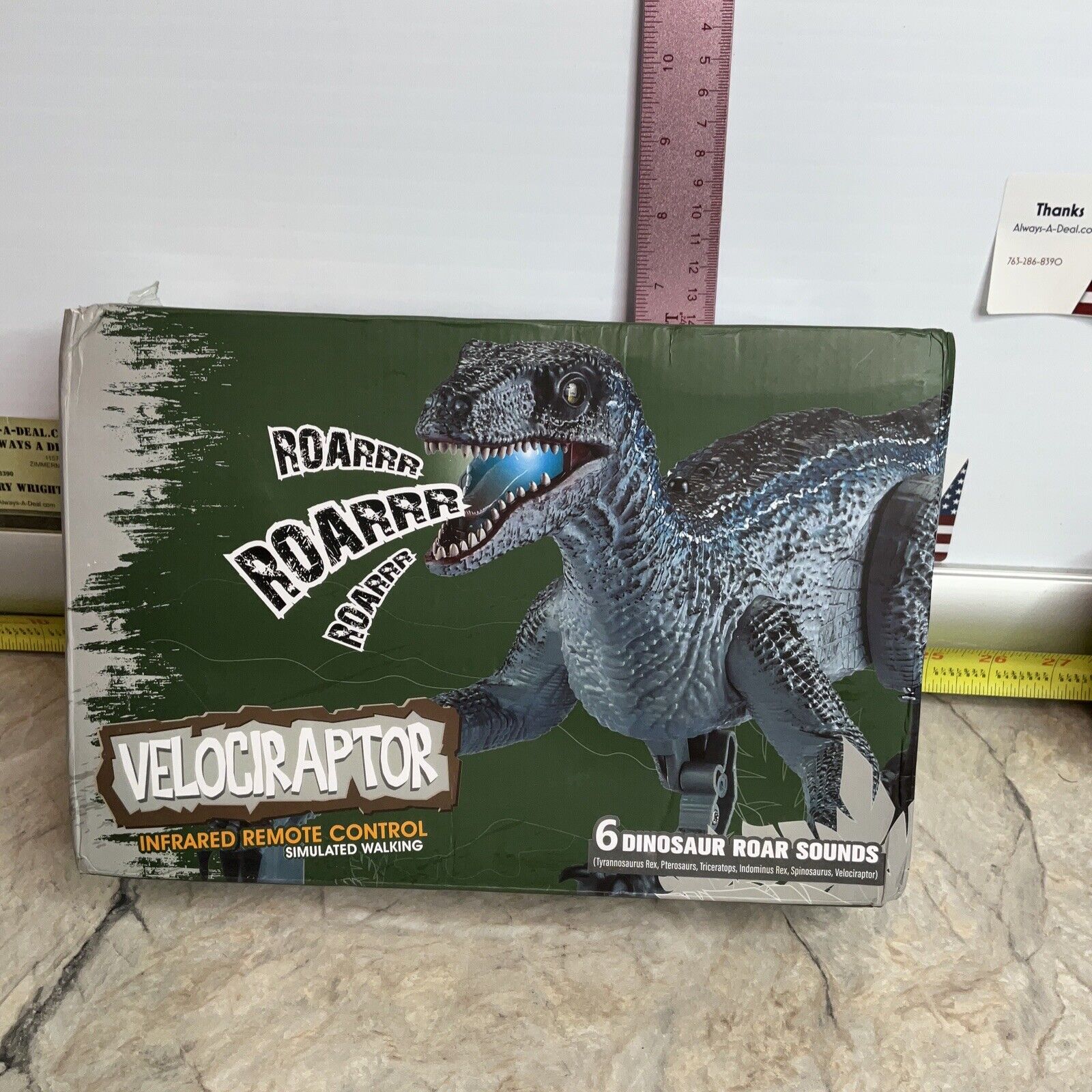 dyno RC VELOCIRAPTOR Dinosaur Infrared Remote Control 6 Roar Sounds 6 NEW WALKS