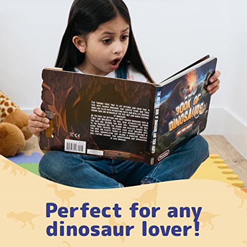 PREXTEX Dinosaur Toys for Kids 3+ (12 Plastic Dinosaur Figures & Interactive Dinosaur Book with Sound) - Toddler Dinosaur Toy, Dinosaur Gift Set for Toddlers Learning & Development (Boys & Girls)