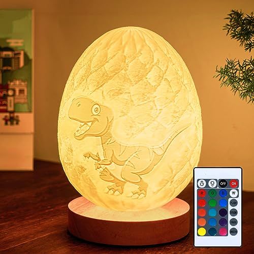 16-Color Dino Egg Lamp for Kids with Remote Control