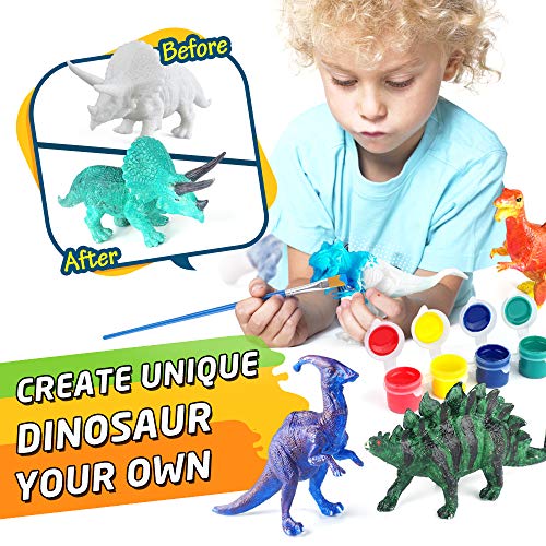 Dinosaur Painting Kit with 10 Figurines for Kids