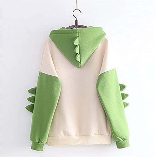 Fronage Womens Cute Hoodies Teen Girls Dinosaur Sweatshirts Kawaii Pullover Tops (X-Large, X Green)