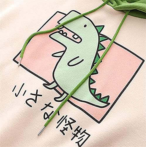 Fronage Womens Cute Hoodies Teen Girls Dinosaur Sweatshirts Kawaii Pullover Tops (X-Large, X Green)