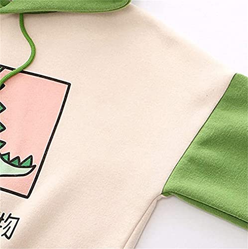 Fronage Womens Cute Hoodies Teen Girls Dinosaur Sweatshirts Kawaii Pullover Tops (X-Large, X Green)