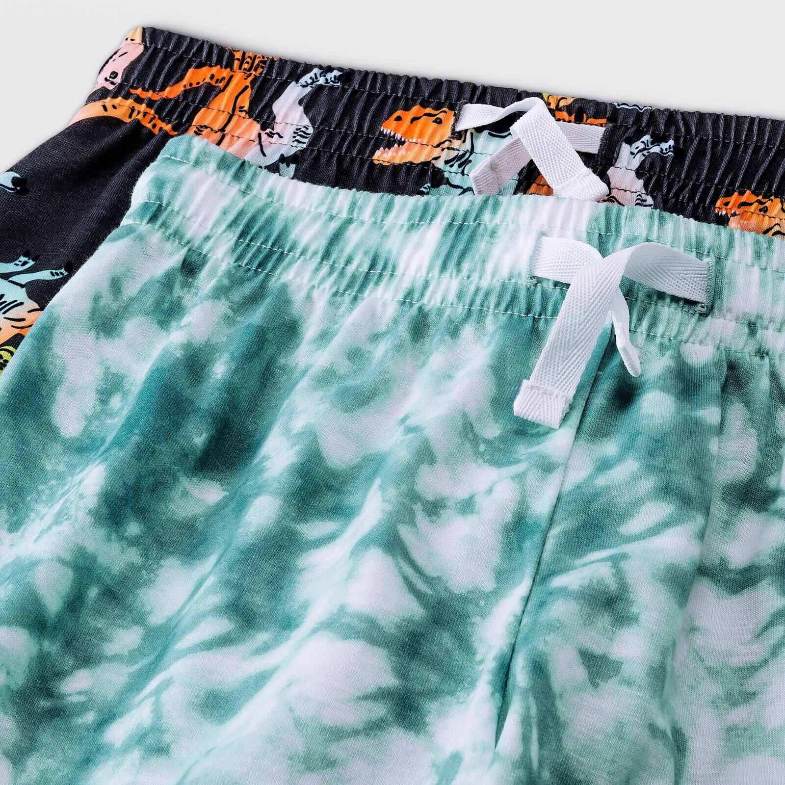 NEW Cat & Jack 2-Pair PJ Sleep Shorts Dinosaur Tie Dye Elastic Waist Medium 8/10