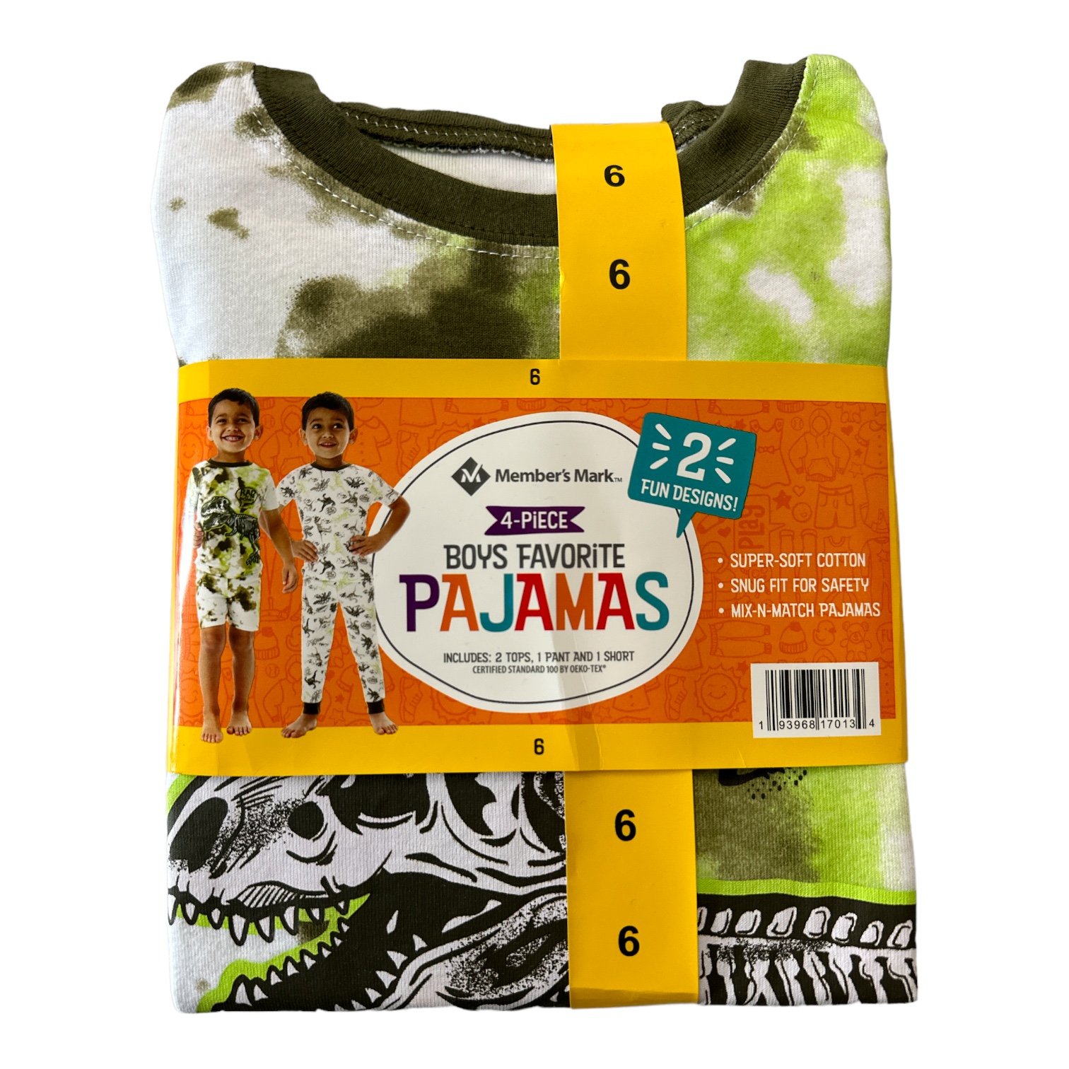 Member's Mark Boy's 4-Piece Mix-N-Match Favorite Pajama Sets