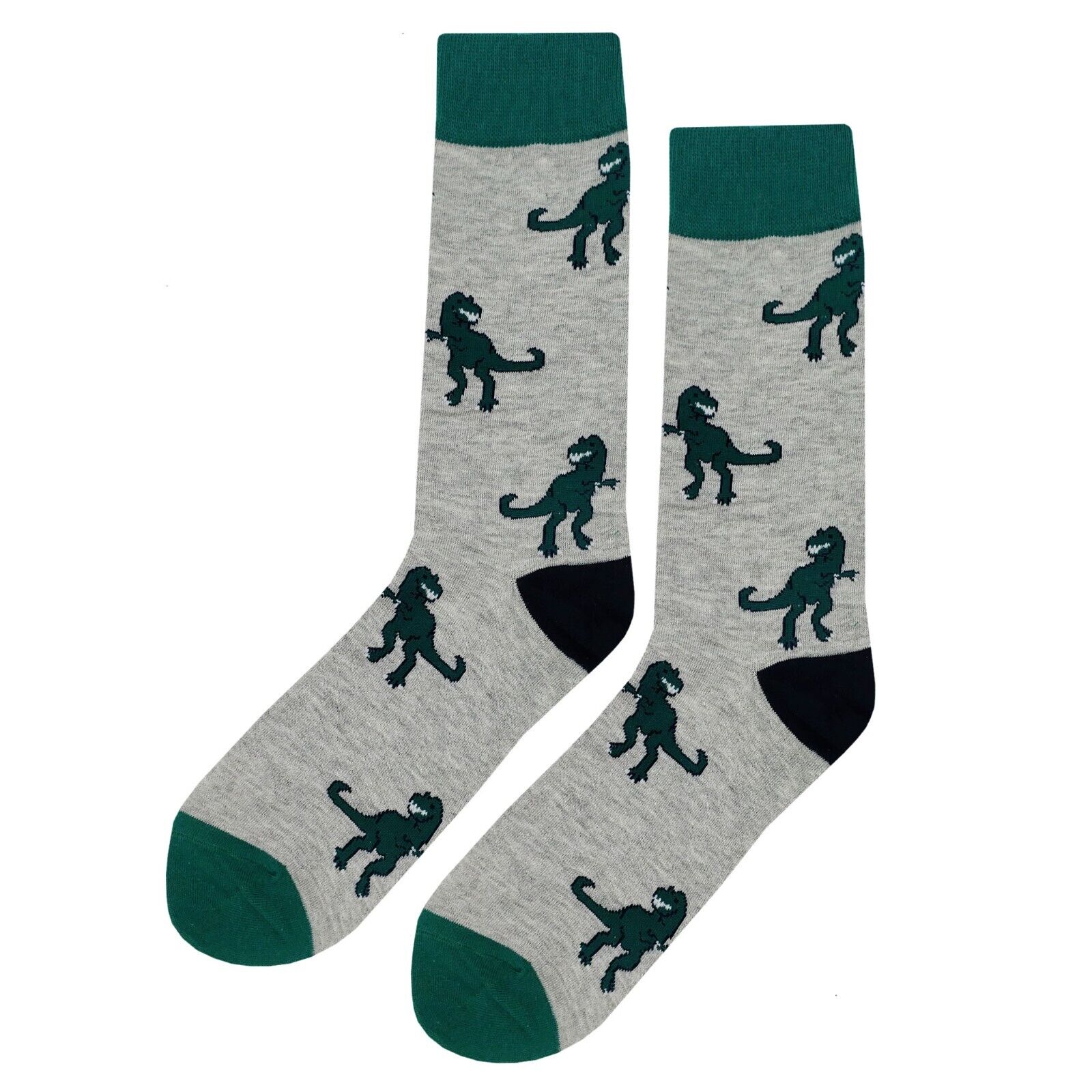 Men's T-Rex Novelty Dress Socks Gray