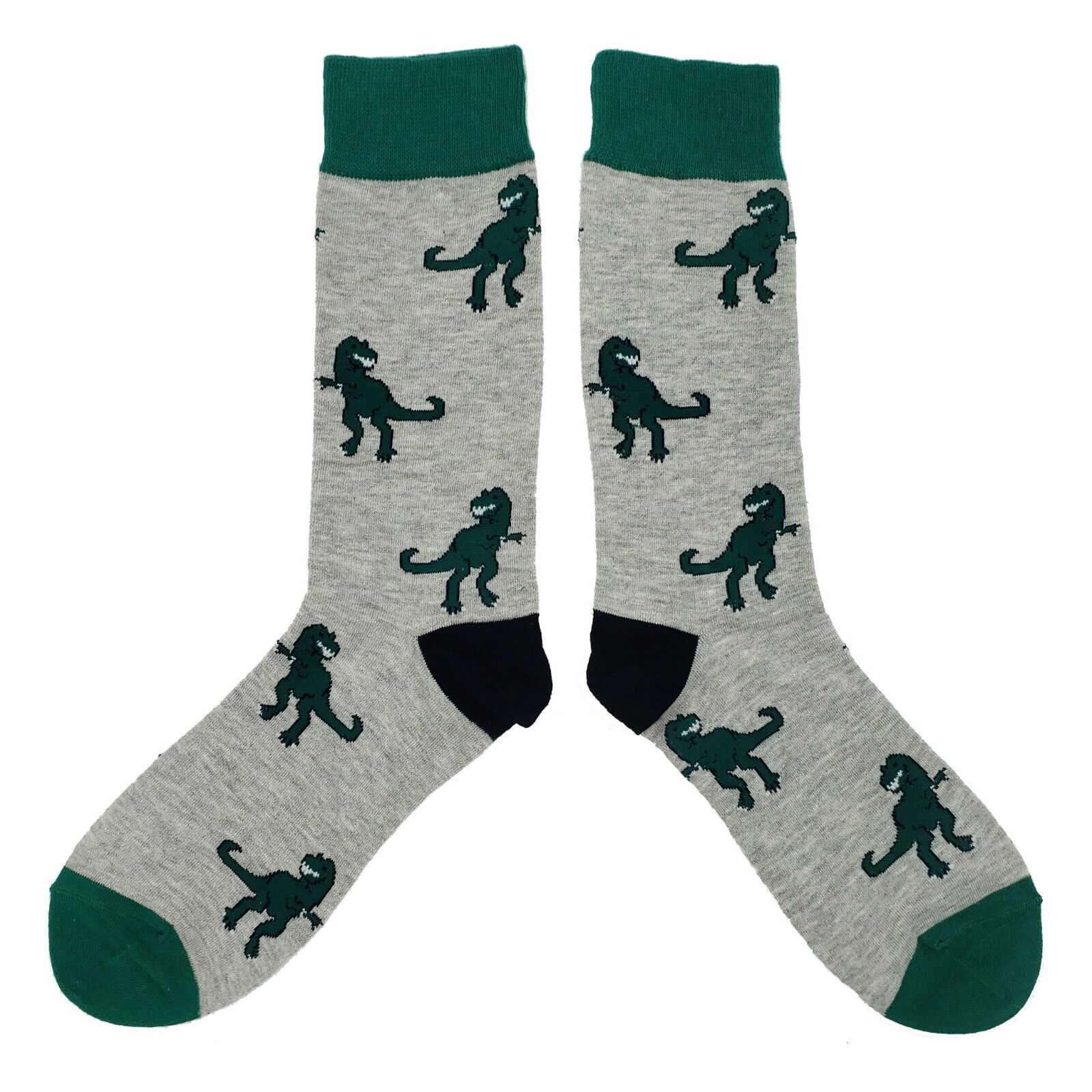 Men's T-Rex Novelty Dress Socks Gray