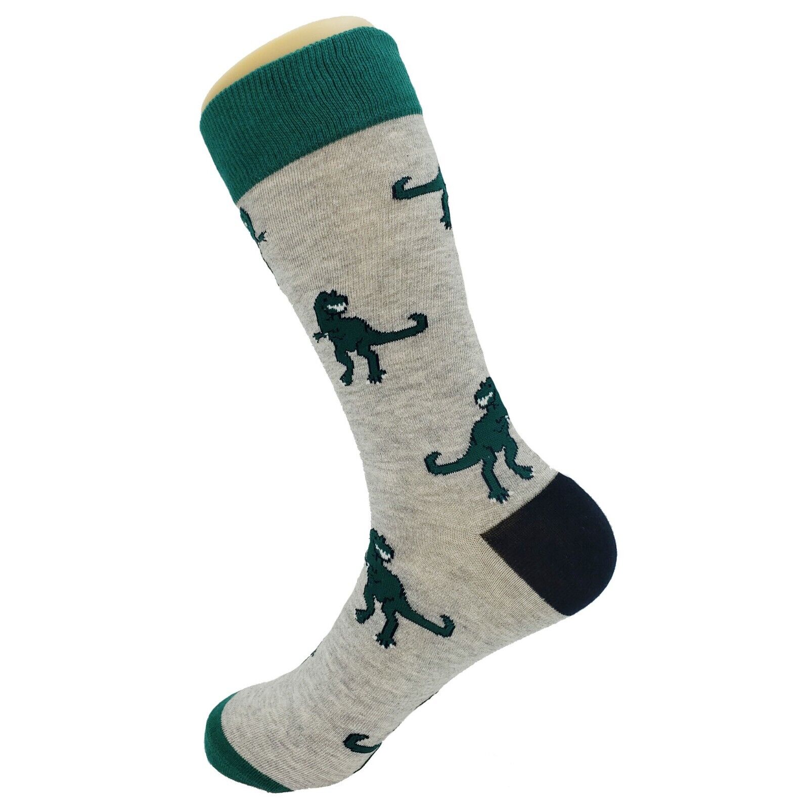 Men's T-Rex Novelty Dress Socks Gray