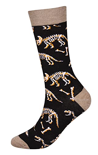 Wish Island Men's 4/5 Packs Fun Crazy Animal Socks Dinosaur Gifts Novelty Casual Dress Socks (Dinosaur - 4 pairs)