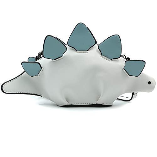 White Stegosaurus Crossbody Purse for Women