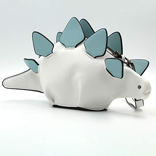 White Stegosaurus Crossbody Purse for Women