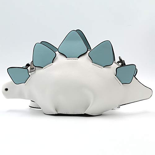 White Stegosaurus Crossbody Purse for Women