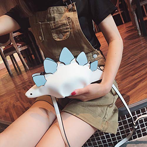 White Stegosaurus Crossbody Purse for Women