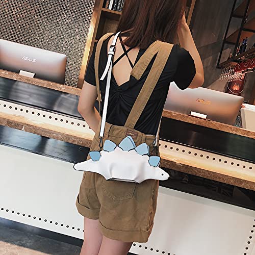 White Stegosaurus Crossbody Purse for Women