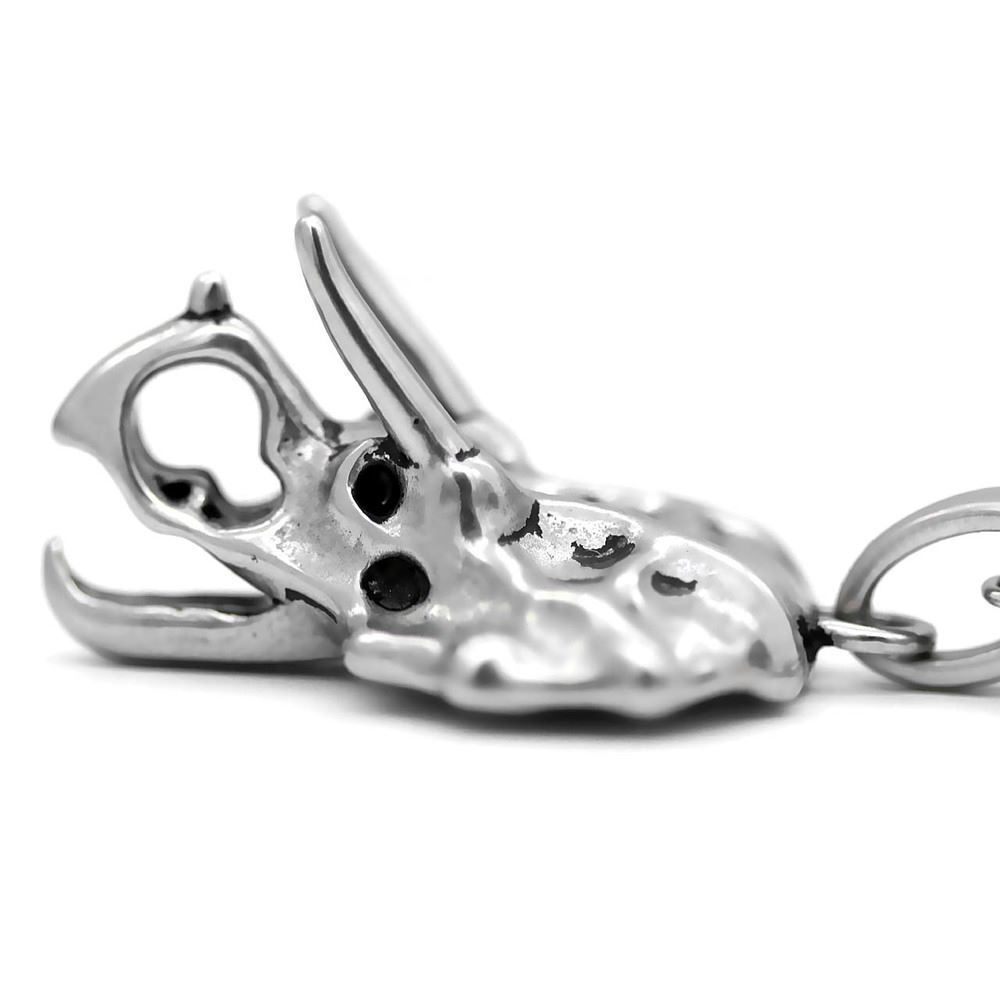 Dinosaur Necklace Triceratops Skull Pendant Stainless Steel Jewelry By Controse