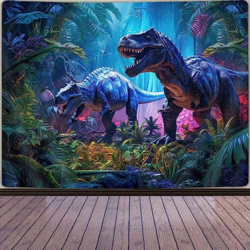 GOAOK Dinosaur Tapestry for Boys Room Decor, Jurassic Wild Anicient Animals Wall Tapestry, Nature Forest Fairytales Dinosaur Tapestry Wall Hanging 60X40 Inches for Bedroom Living Room Dorm Room