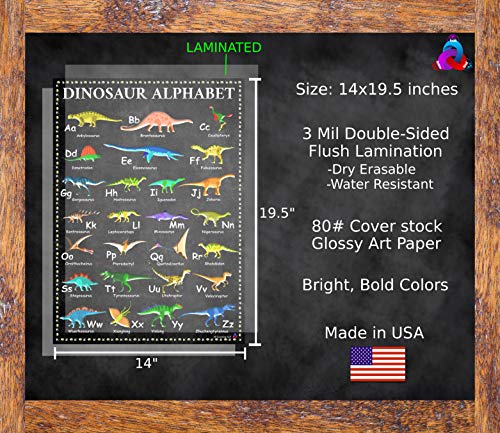 Dinosaur ABC Chart - Laminated 14x19.5