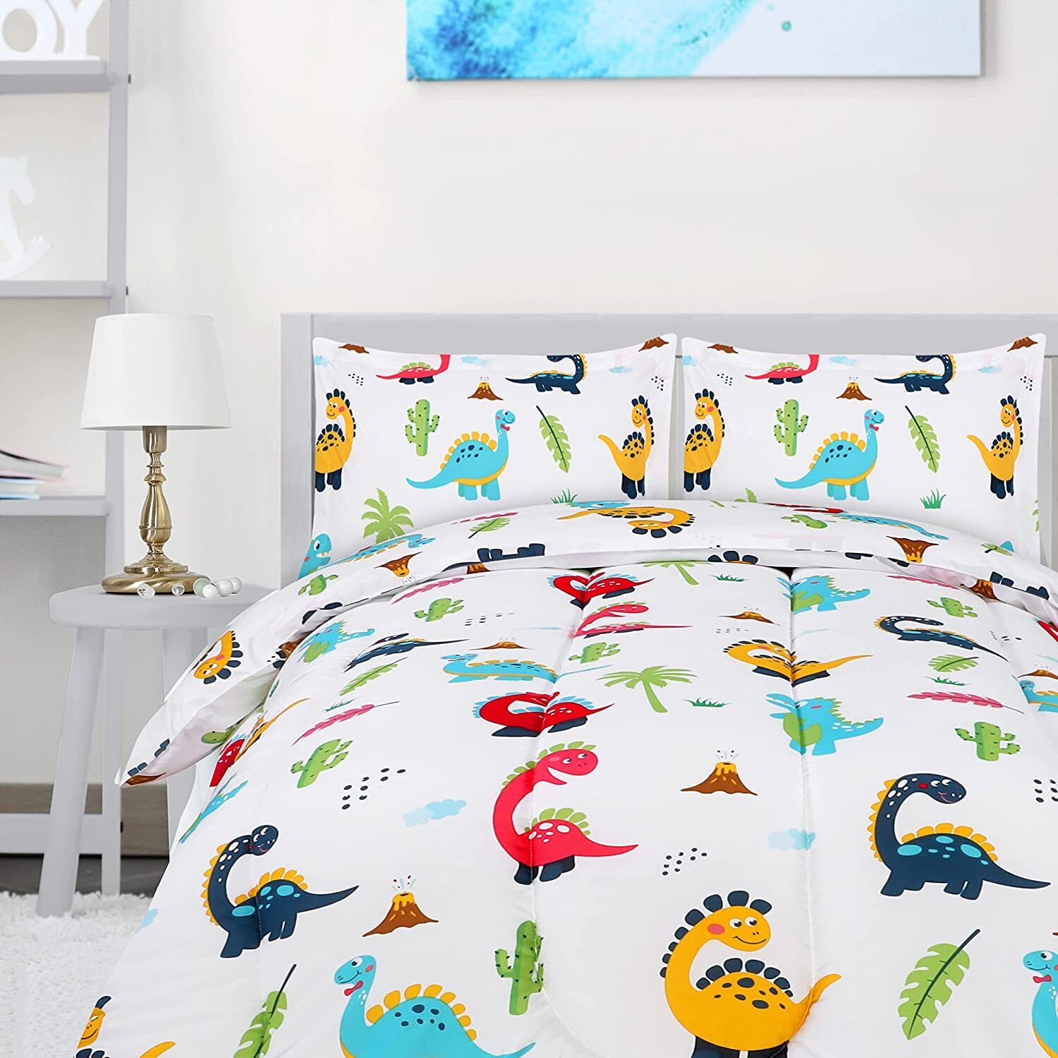 Dino Comforter Set with Pillow Cases - Twin/Twin XL