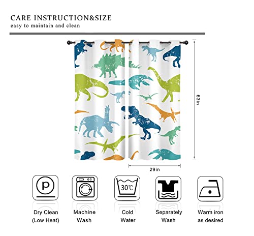 Cartoon Dino Curtains for Kids' Rooms