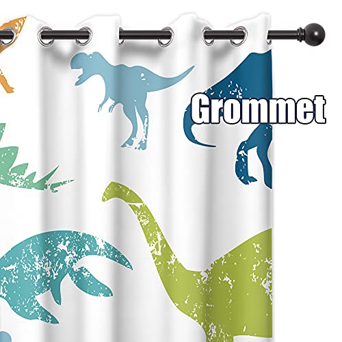 Cartoon Dino Curtains for Kids' Rooms