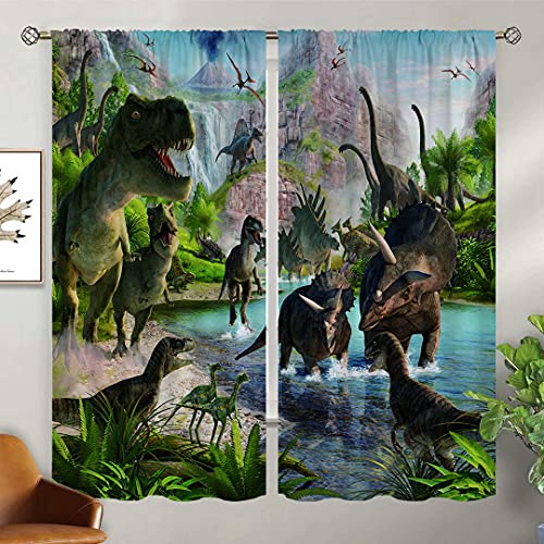 Primeval Forest Dinosaur Blackout Curtains - 42x63
