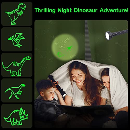 Green Dinosaur Blackout Curtains with Glow-in-the-Dark Animals