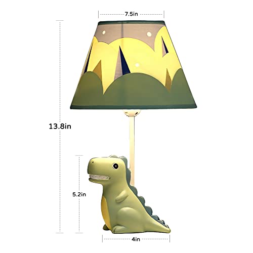 Green Dinosaur Bedside Table Lamp for Kids