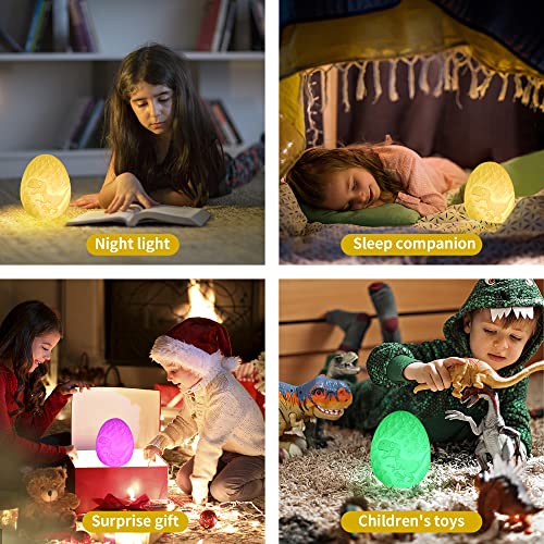 16-Color Dino Egg Lamp for Kids with Remote Control