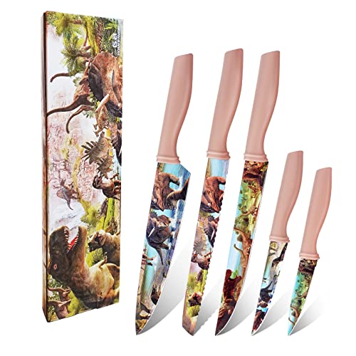 Dinosaur Chef Knife Set with 5 Blades