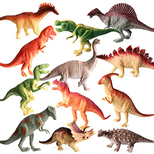 Realistic 12-Pack Dinosaur Figure Toys for Kids