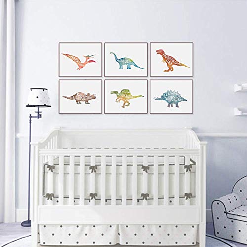 Dinosaur Wall Art Set - 6 Prints